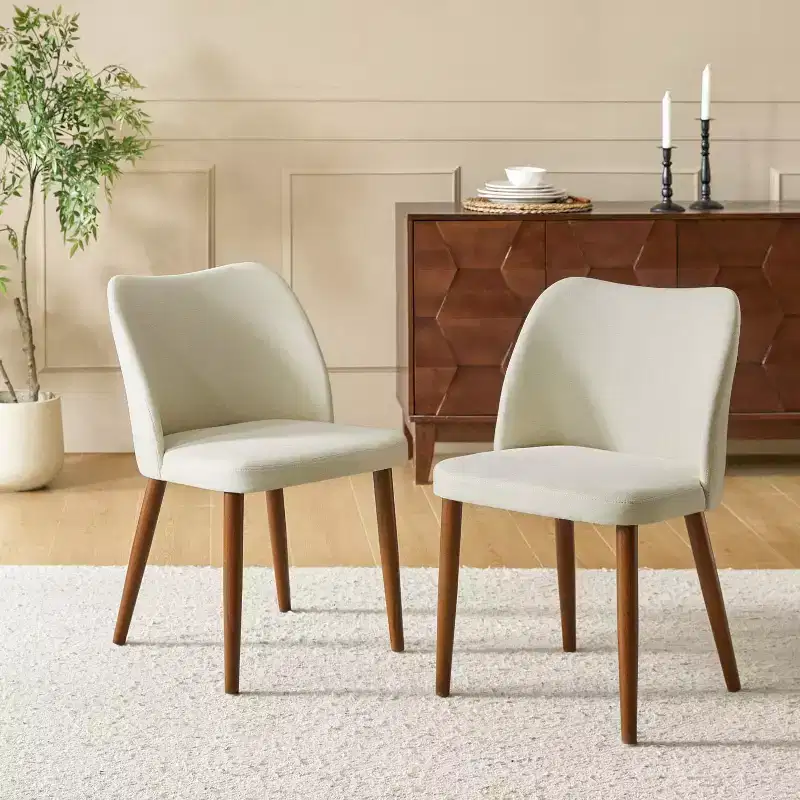 Elisa Mid-century Modern Upholstered Dining Chair Set of 2| ART OF LIVING DESIGNS