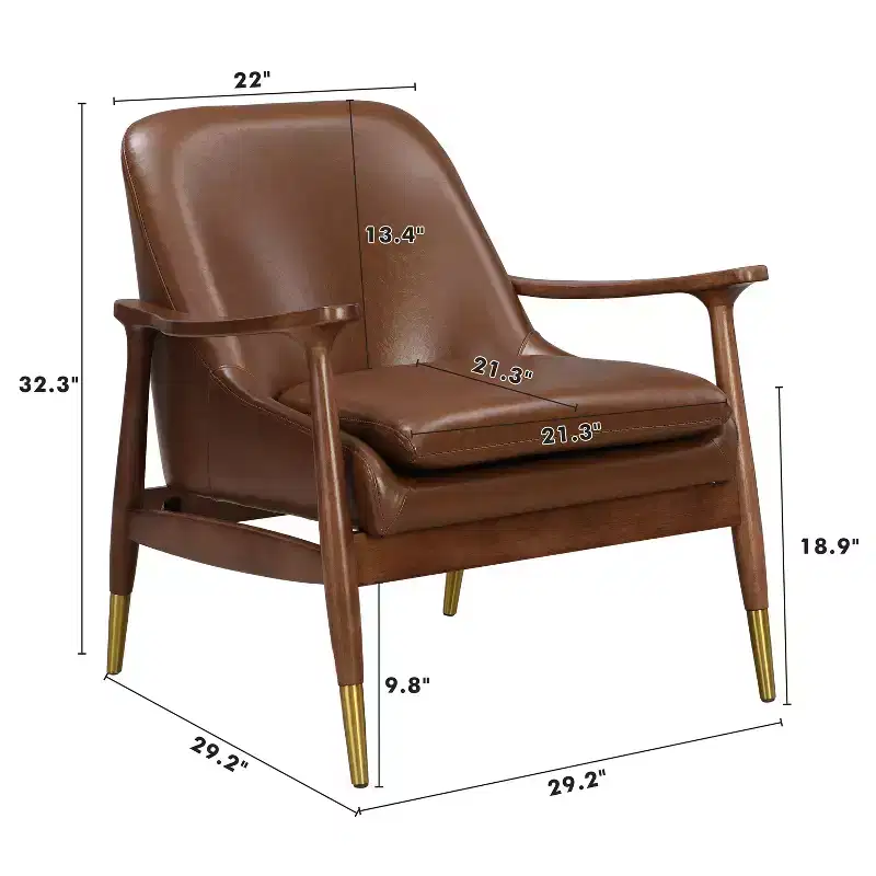 Christopher Knight Home Freja Modern Faux Leather and Wood Accent Chair
