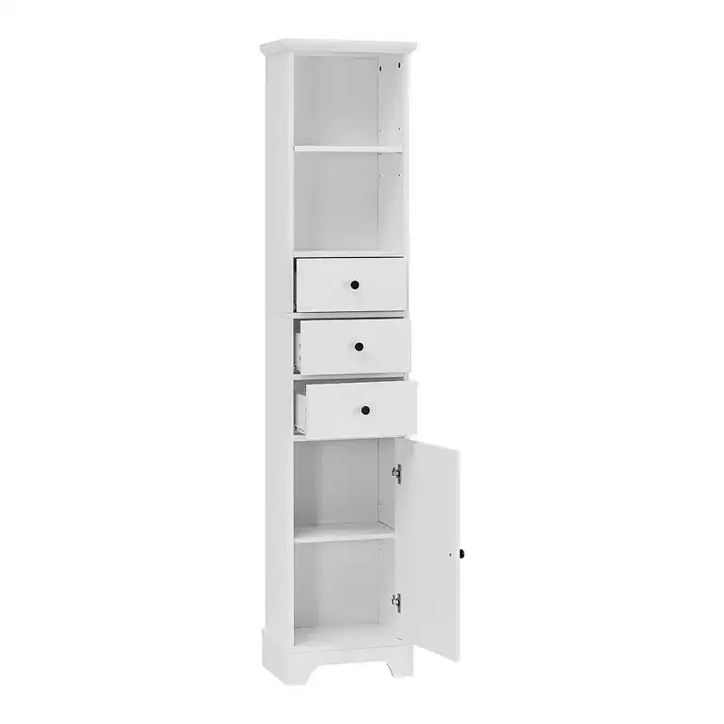 68.3 Tall Bathroom Cabinet, Freestanding Storage Cabinet, 3 Drawers and Adjustable Shelves, for Bathroom, Living Room