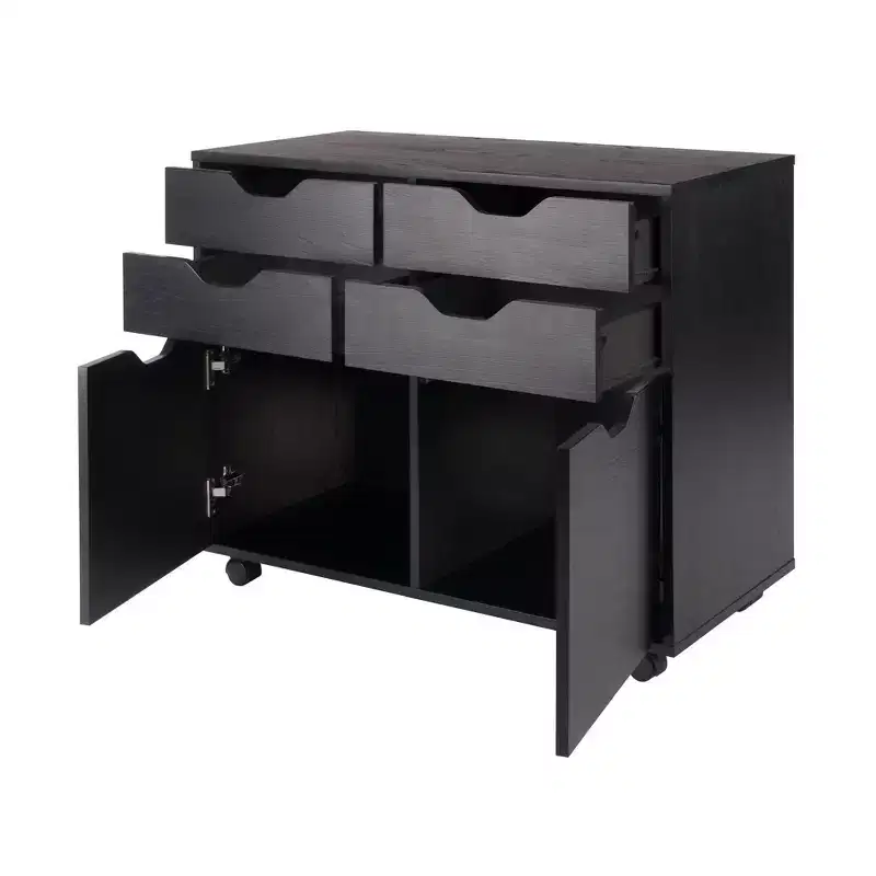 2 Sections Mobile Storage Cabinet