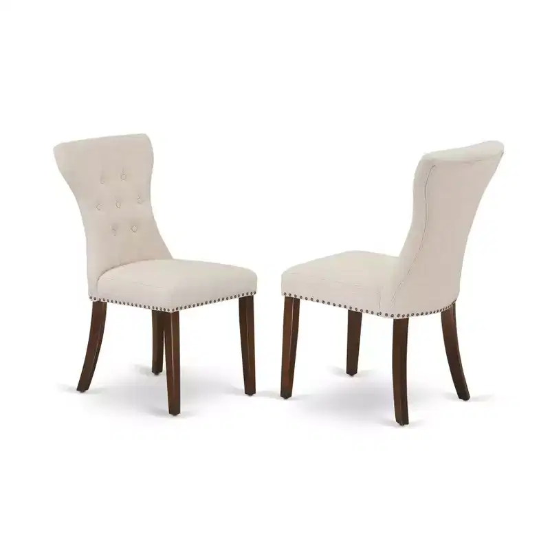 HomeStock Belmont 3-Pc Dinette Set - 2 Parson Dining Chairs and 1 Dining Room Table (Mahogany Finish)