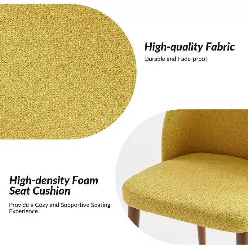 Elisa Mid-century Modern Upholstered Dining Chair Set of 2| ART OF LIVING DESIGNS