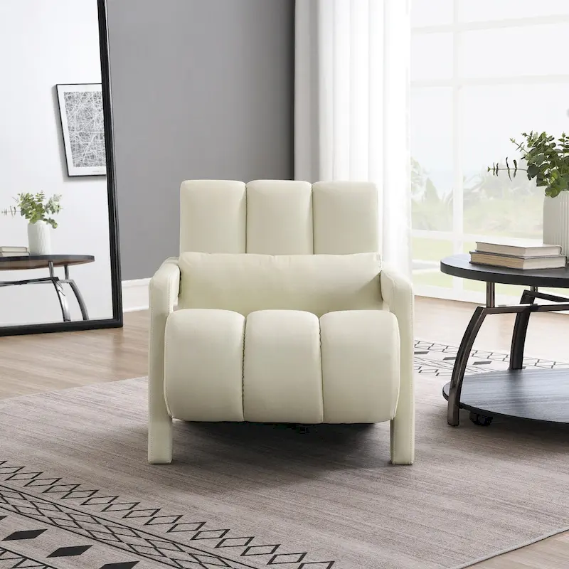 Modern Linen Upholstered Accent Chair with 1 Pillow, Set of 1