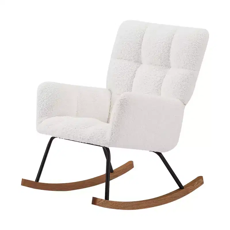 Modern High Back Glider Rocking Chair for Living Room, Office & Nursing