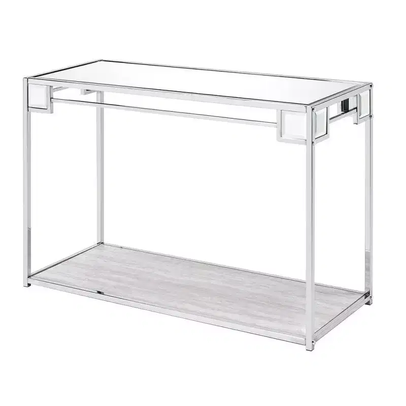 44 Asbury Accent Table Mirrored/Chrome - Acme Furniture