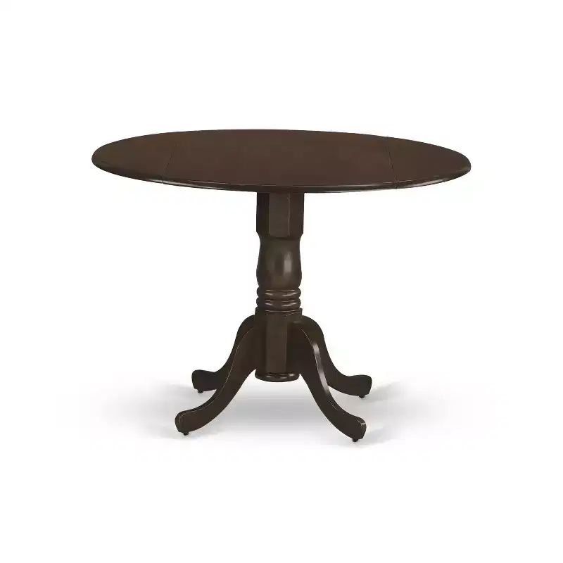 Espresso Round Drop Leaf Dining Table Set, Seats 4, 5-Piece