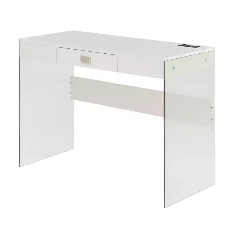 42 SoHo Glass Desk with Charging Station - Breighton Home