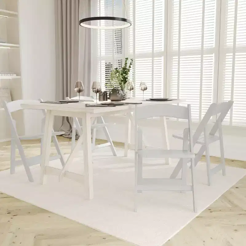 Early American Wood / Oak / White Solid Wood Folding Dining Chair – Seats 1