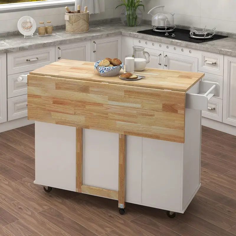Kitchen Island with Spice Rack