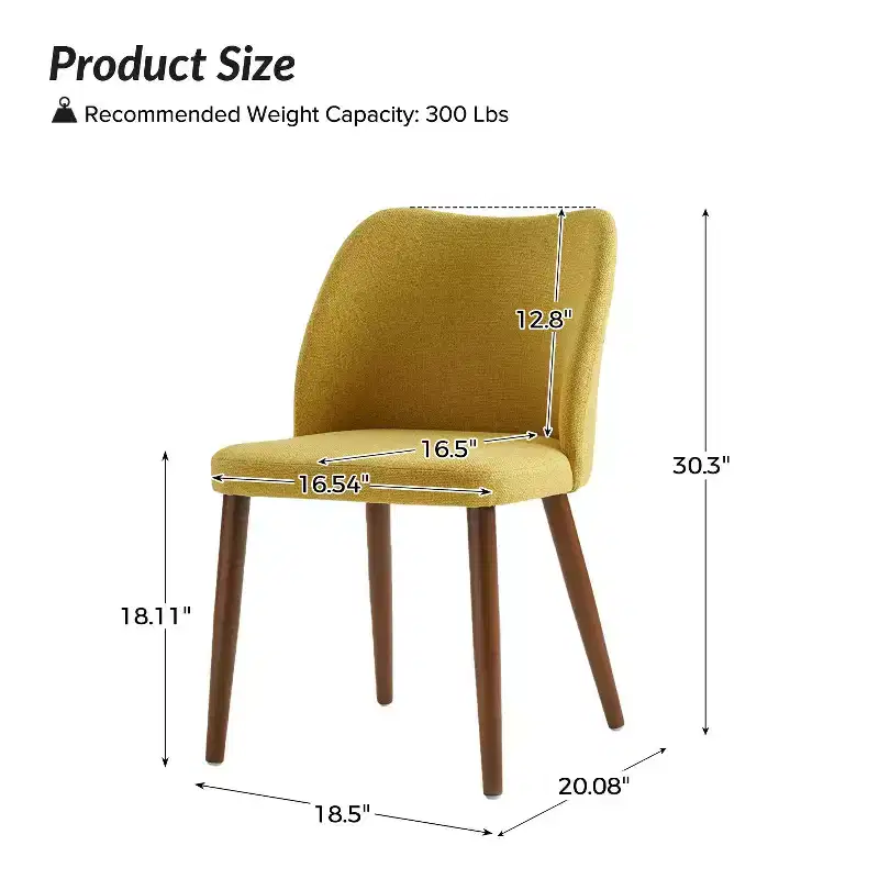Elisa Mid-century Modern Upholstered Dining Chair Set of 2| ART OF LIVING DESIGNS