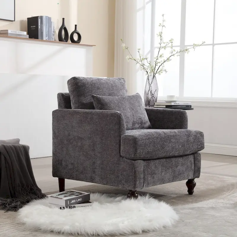 Wooden Frame Armchair, Modern Accent Chair Lounge Chair