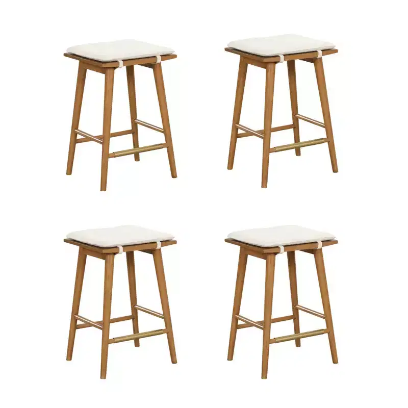 Nathan James Set of 4 Barker Boucle Counter Height Barstools