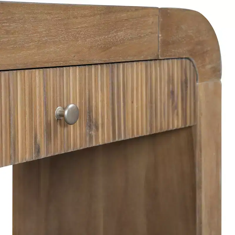 Whisen Rustic Console Table Entryway Table Side Table with Fluted Drawer Front