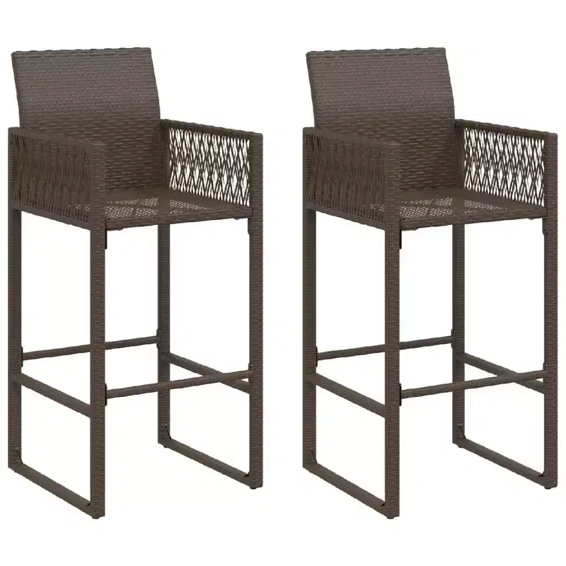 vidaXL Garden Bar Stool PE rattan, powder-coated steel, 100% polyester
