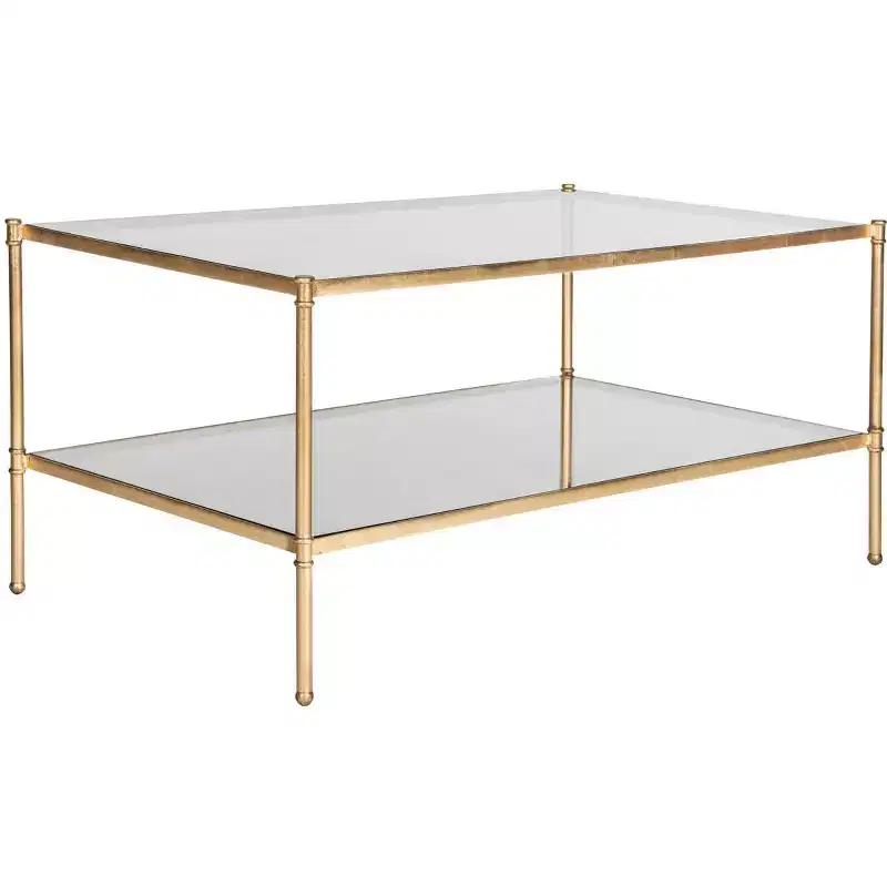Two-Tier Coffee Table, Gold/Glass