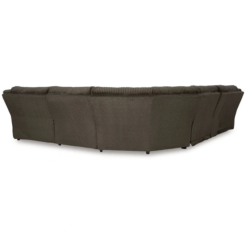 Top Tier Brown 6-Piece Reclining Sectional with Chaise - 147W x 134D x 41H