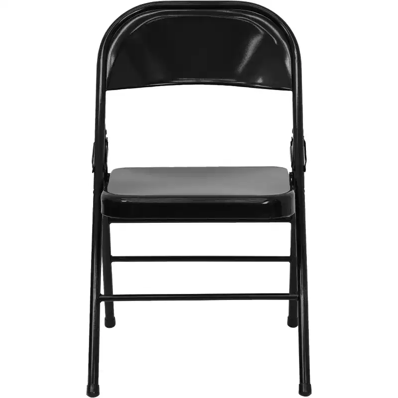 Emma and Oliver 4 Pack Triple Braced & Double Hinged Metal Folding Chair
