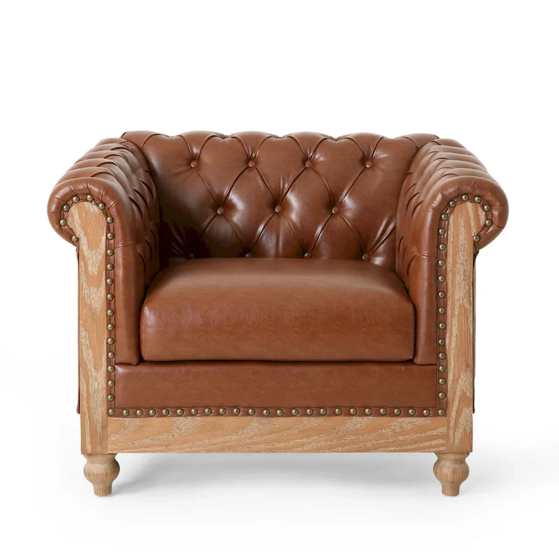 Castalia Chesterfield Tufted Club Chair by Christopher Knight Home - 39.00 L x 33.50 W x 28.00 H