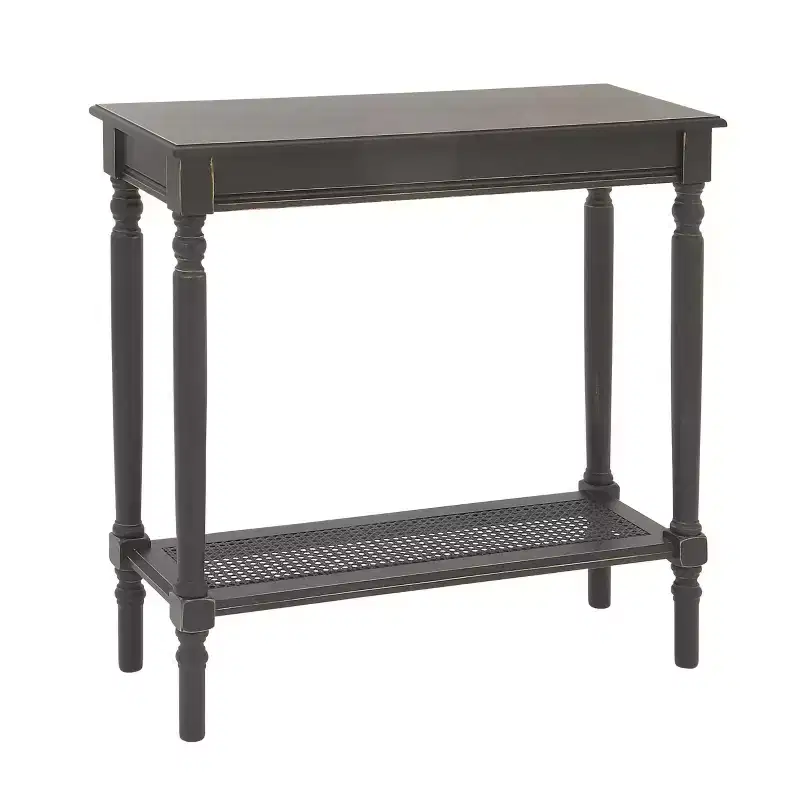 Wood Traditional Rectangular Console Table Black - Olivia & May