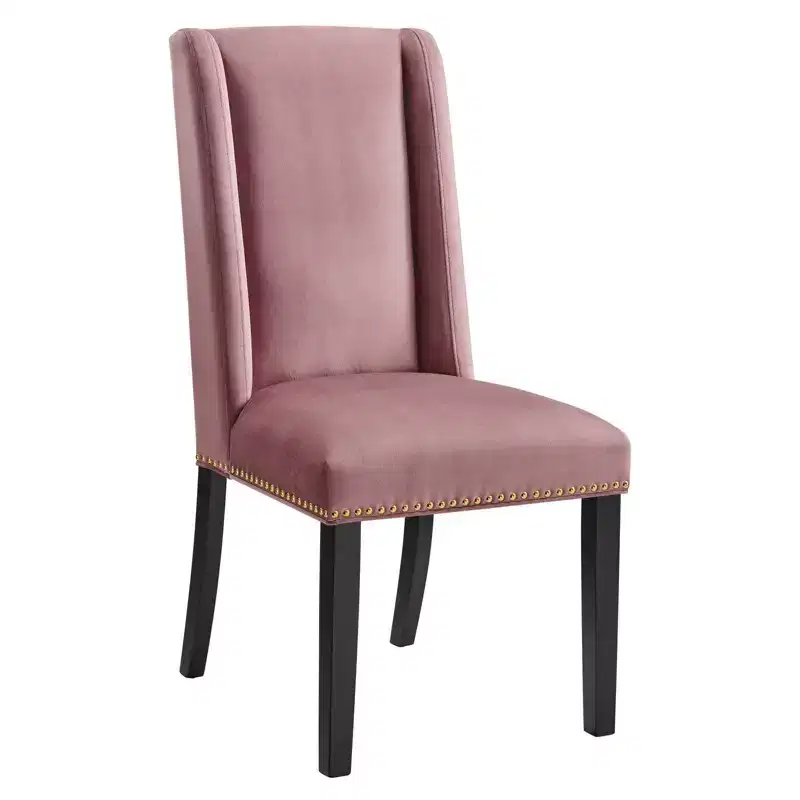 Set of 2 Upholstered Velvet Dining Chairs with Wood Frame