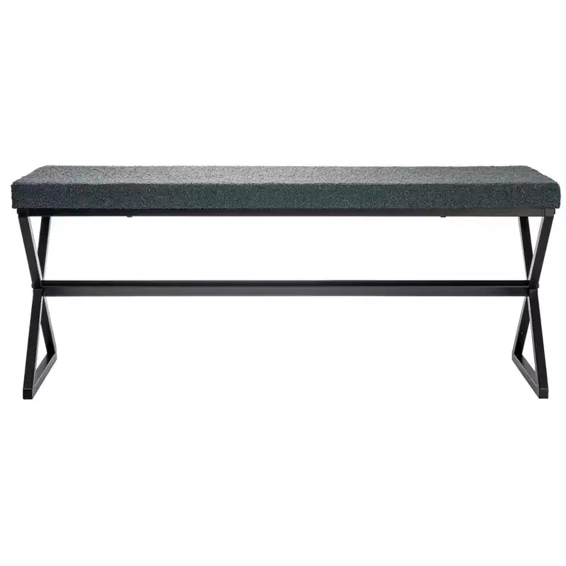 Harper Metal Bench with Boucle Upholstered Cushion