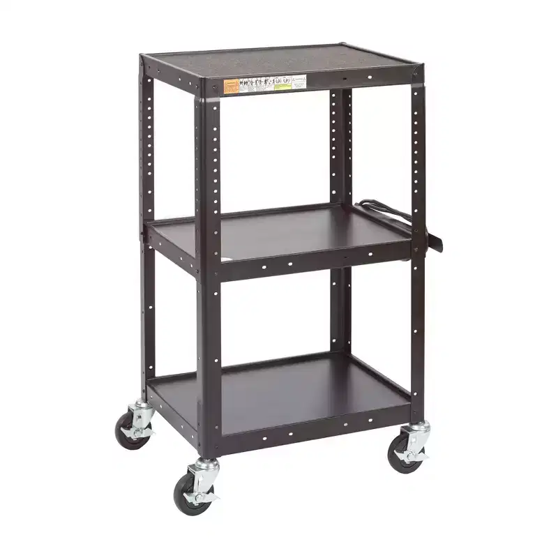 ECR4Kids Mobile AV Media Cart, Technology Trolley, Black