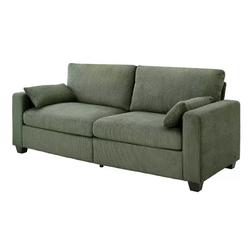 Modern Fabric Upholstered Loveseat with Removable Covers