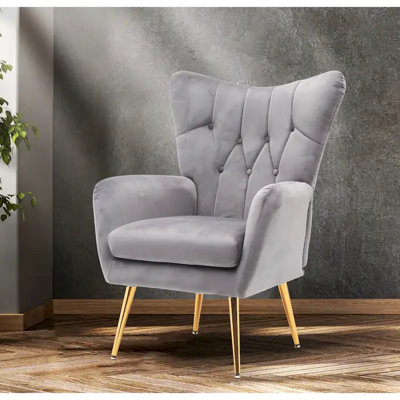 Mid Century Wingback Upholstered Accent Chair