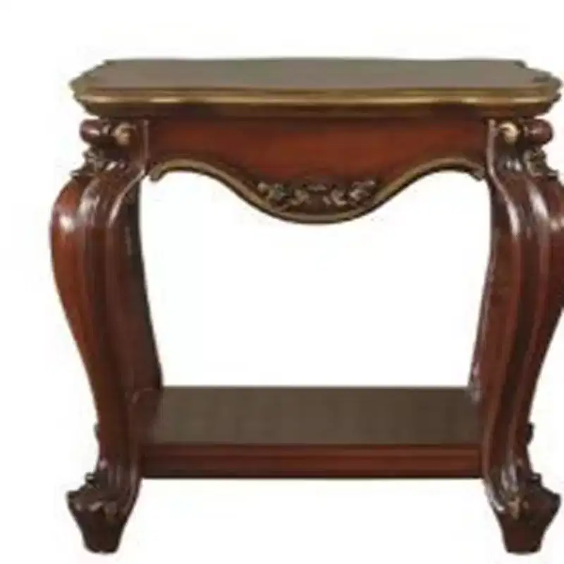 HomeRoots 24 Oak Solid Wood Square End Table With Shelf