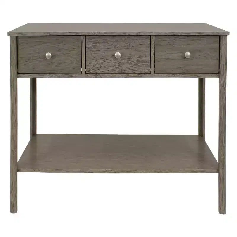 Sunnydaze MDF Indoor Entryway Console Table with 3 Drawers - 30 H - Thunder Gray