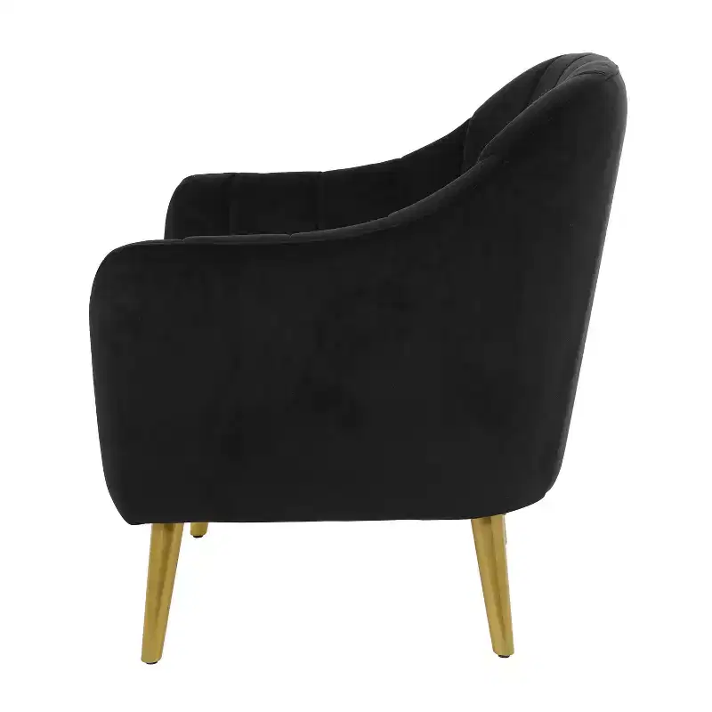 Olivia & May 32" x 30" Contemporary Polyester Accent Chair Black: No-Assembly, Textured Finish, Hardwood Frame