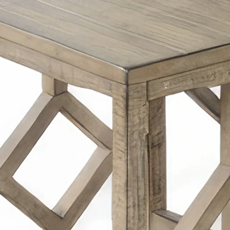 Rena 3 Piece Nesting Accent Table Set, Slatted, Light Brown Mahogany