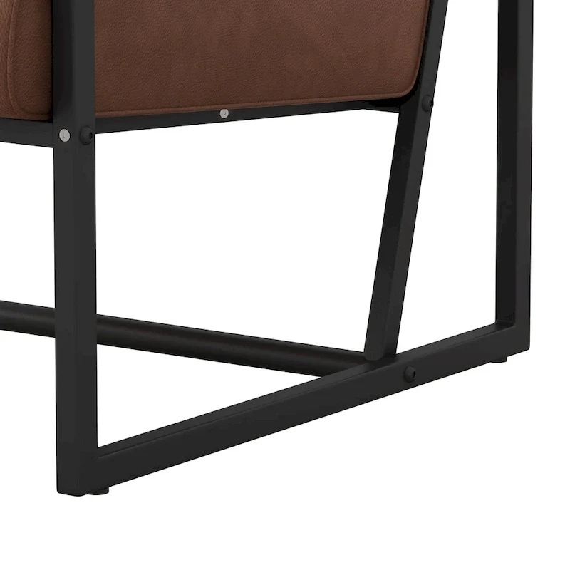 PU Leather Accent Chair with Padded Backrest