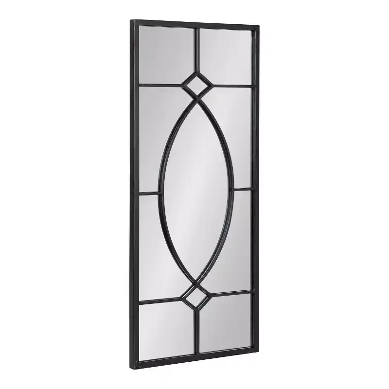 Kate and Laurel Bakersfield Rectangle Metal Decorative Mirror, 13x3, Black