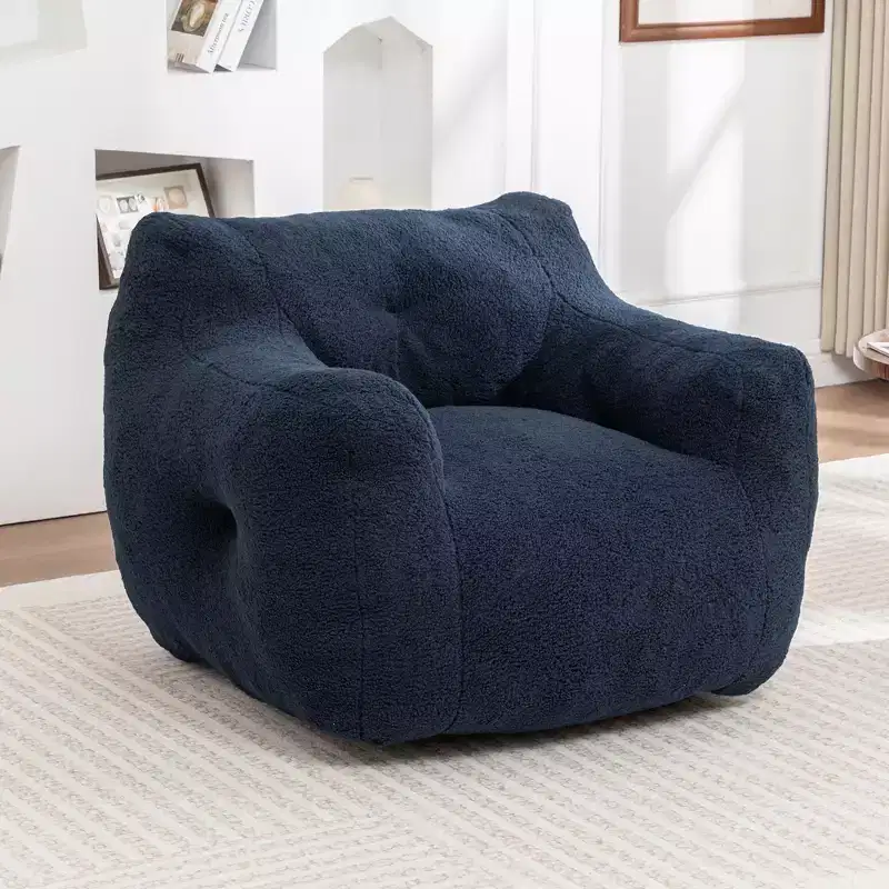 Bean Bag Chair with Arms, Teddy Giant Bean Bag Sofa with High-Density Foam, Floor Chairs for Adults, Bean Bag Couch for Living Room