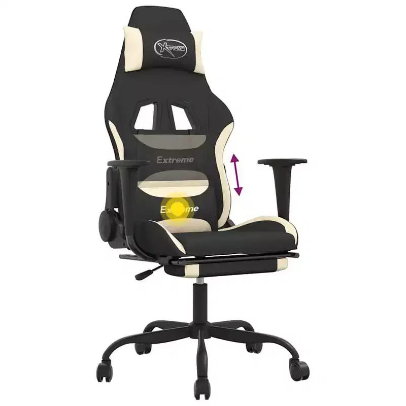vidaXL Gaming Chair Black and Cream