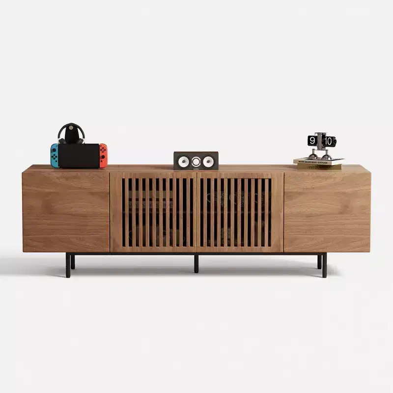 Contemporary 70.87-inch Walnut TV Stand Multifunctional Entertainment Center for Living Room & Bedroom
