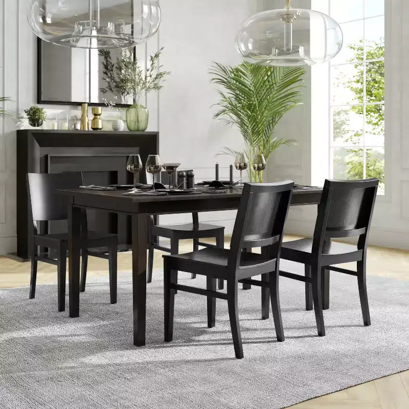 Commercial Grade Solid Beechwood Dining Chairs Set of 2 Curved Backrest 500 lbs