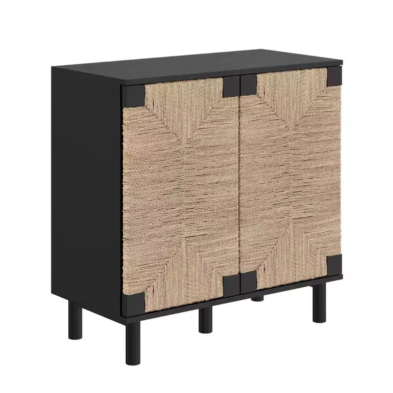 Nathan James Set of 2 Beacon Seagrass Console Table with Doors