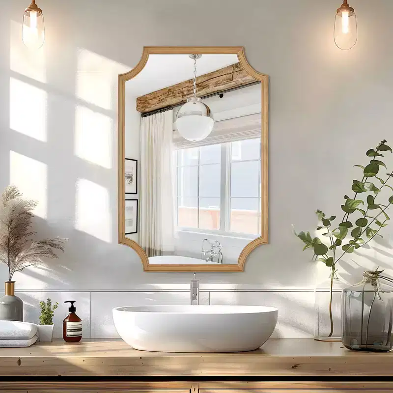 WallBeyond Farm Wall Mirror-F Natural Wood