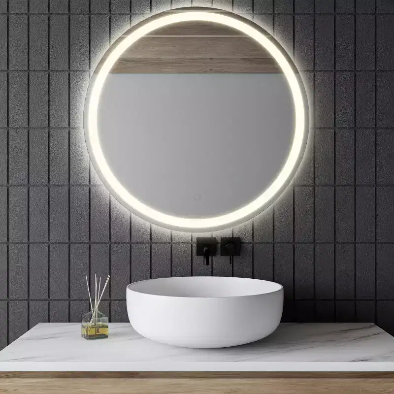 Dane Small Round Frameless Antifog Front/Back-Lit Tri-Color Wall Bathroom Vanity Mirror with Smart Touch -