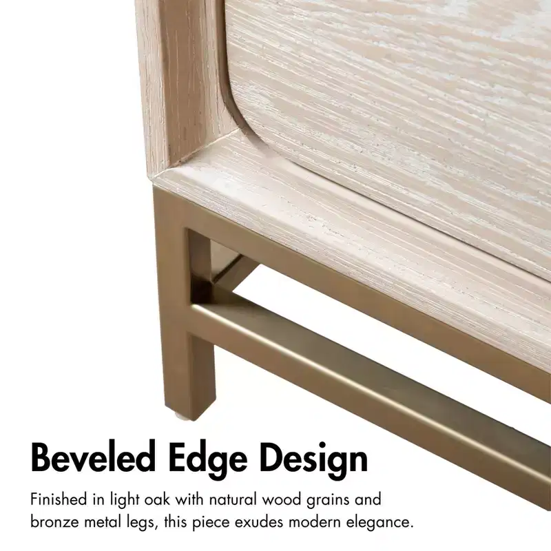 HOMES: Inside + Out 3pc Neovesi Wood 2 Nightstand and Dresser Set Boho Oak