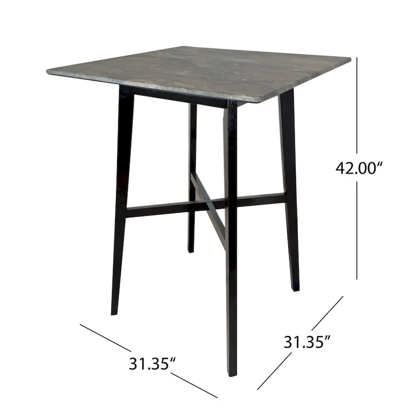 Modern Bar Height 42 Dining Table, Rubberwood Legs and Laminate Table Top