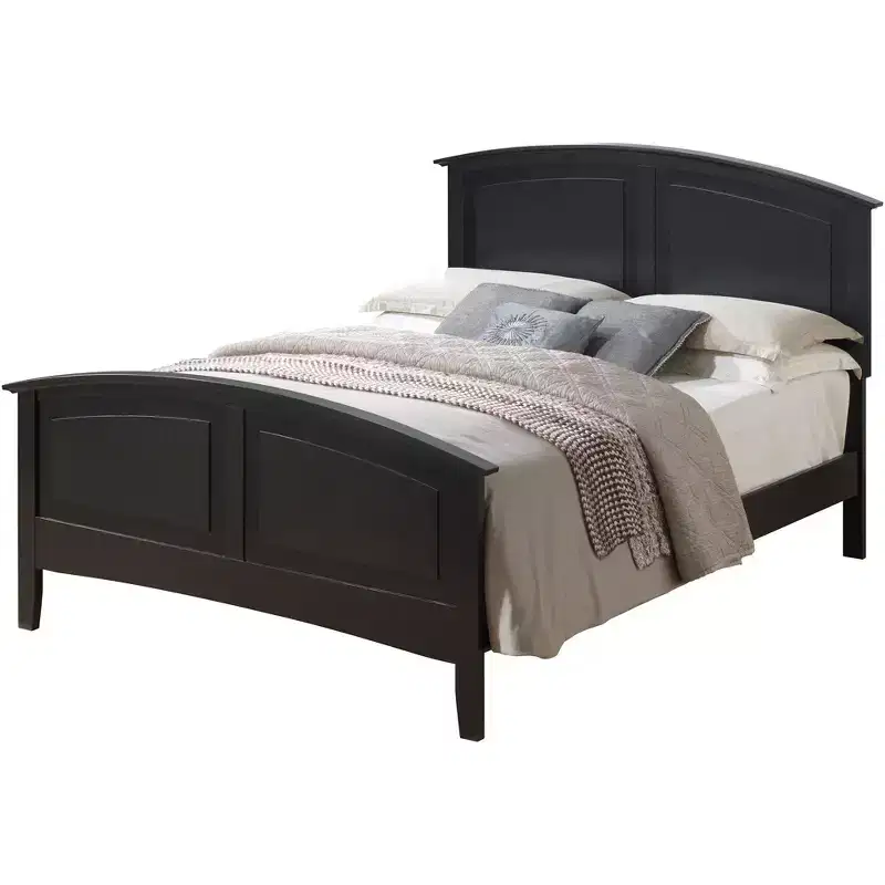 Full Panel Bed with Curved Headboard | Solid & Engineered Wood