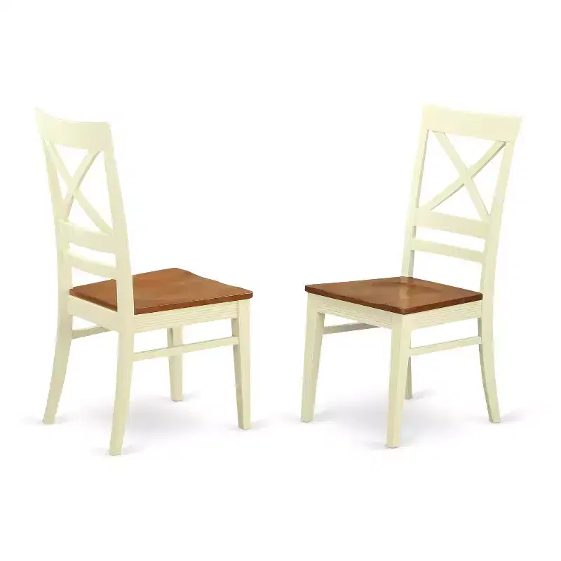 HomeStock Real Wood Dining Table Set Buttermilk Cherry Finish Modern