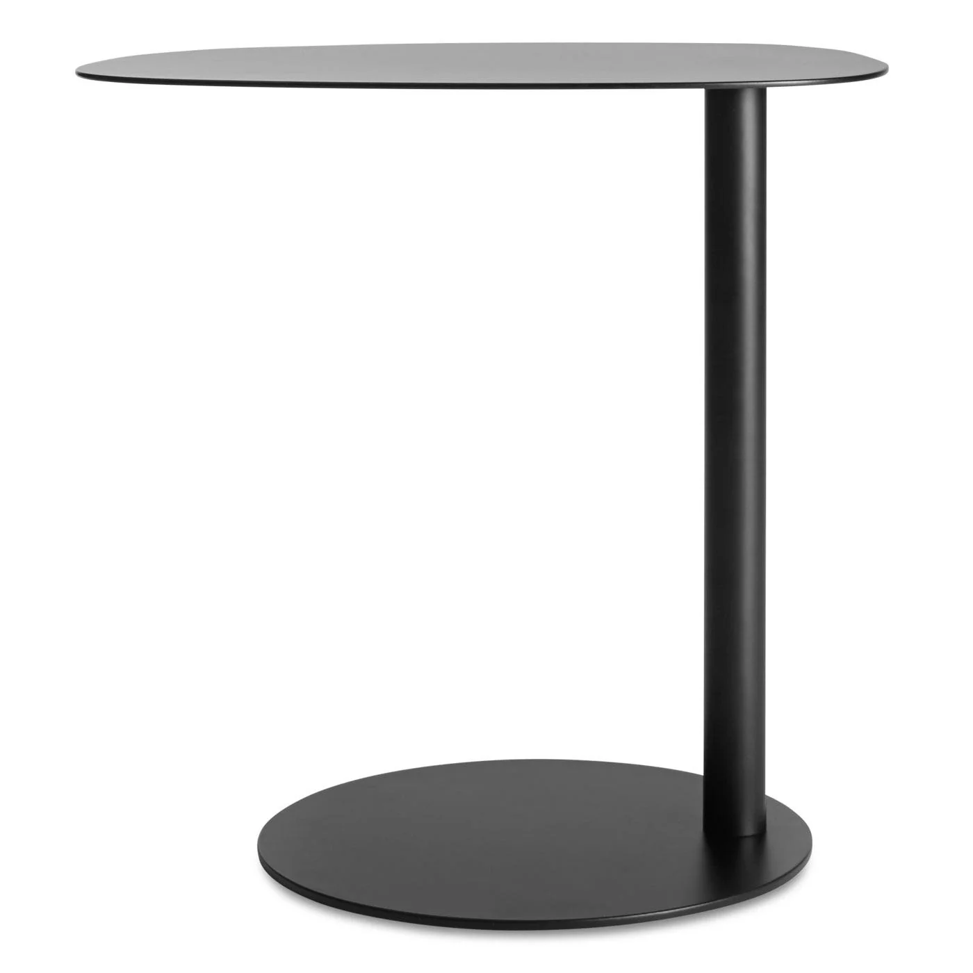 Modern Polished Steel End Table with Organic Top & Round Base for Living Room