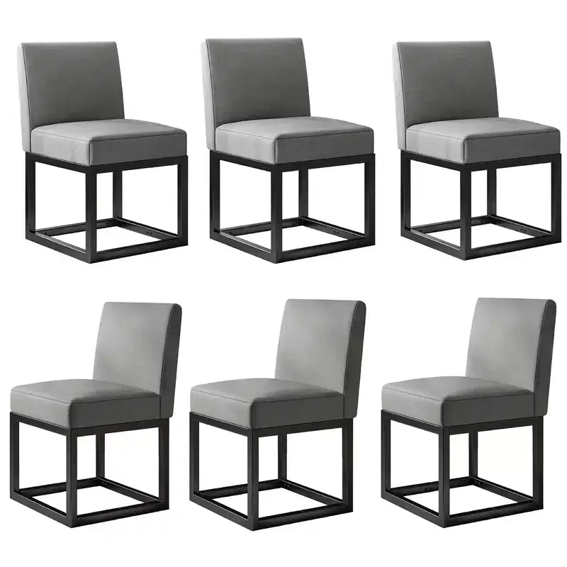 AMERLIFE Mid Century Linen Dining Chairs Set of 6, Modern Upholstered Dinner Chairs