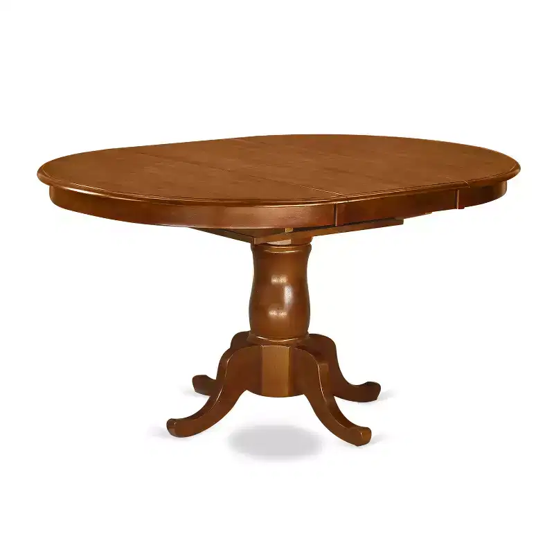 HomeStockPortland Oval Dining Table Butterfly Leaf Pedestal Base Saddle