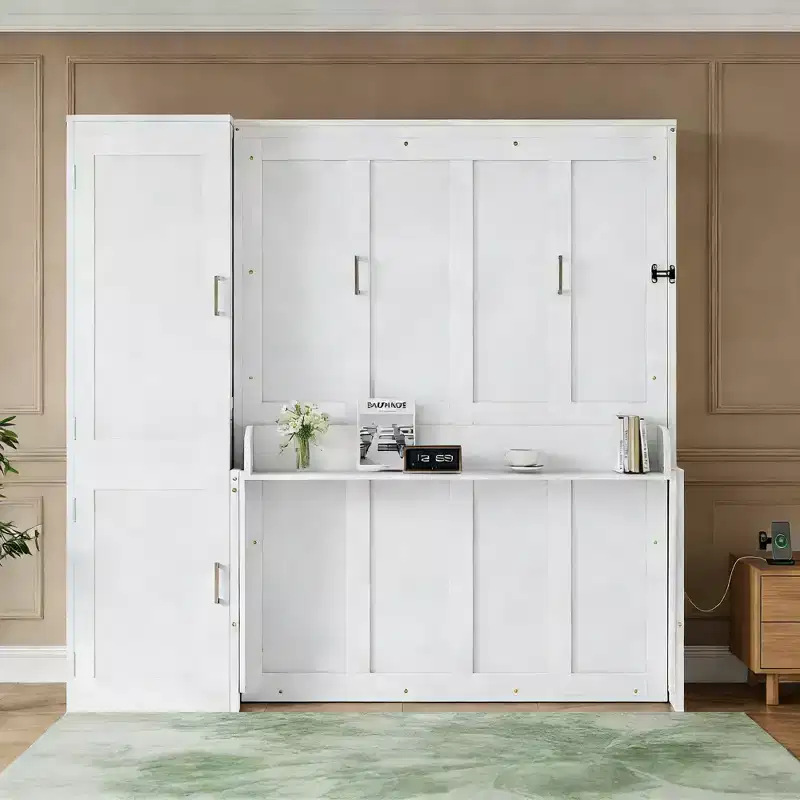 Queen Murphy Bed with Wardrobe and Desk