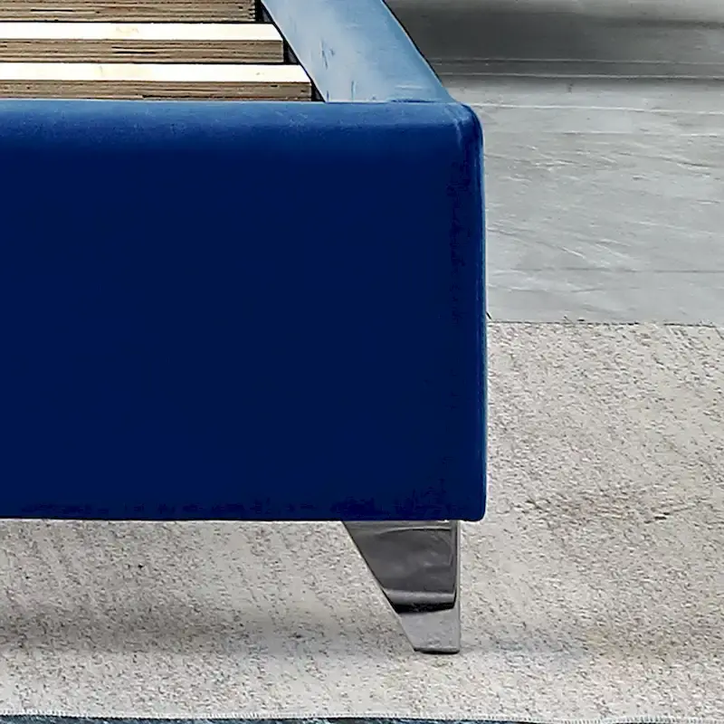 King Velvet Upholstered Bed with Deep Button Tufting